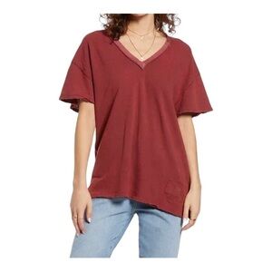 We The Free Raw Distressed Short Sleeve Shirt Size S